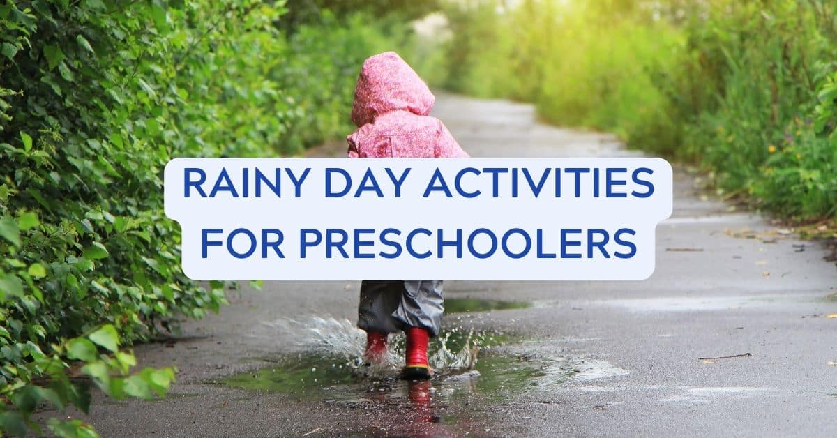 toddler walking in rain